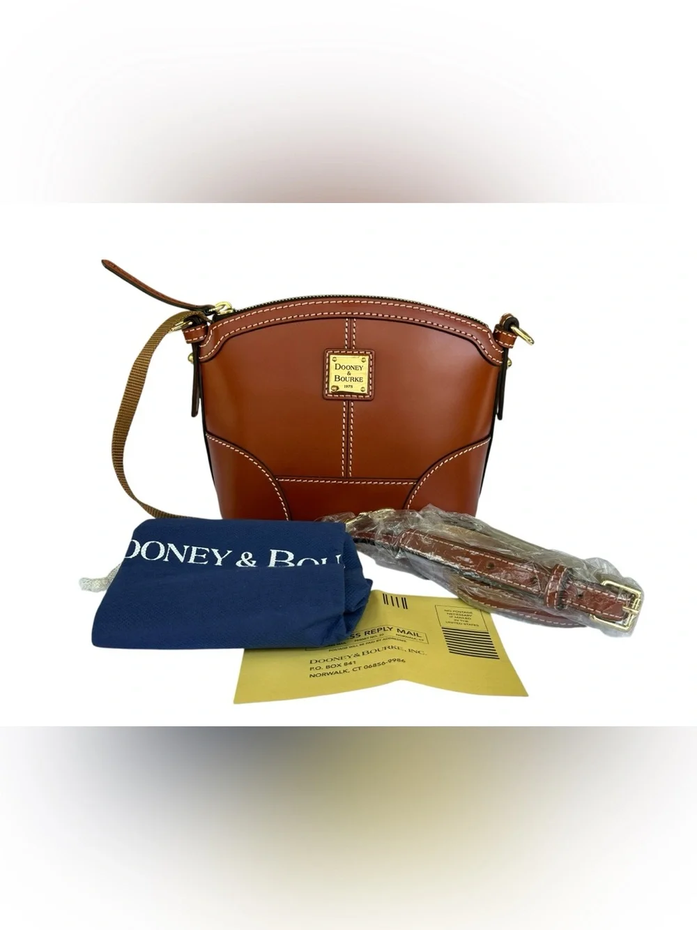 NWOT Dooney & Bourke Selleria Italian Leather Mini Domed Crossbody Tan J16990845